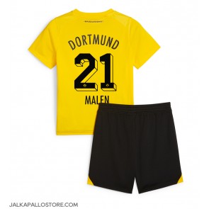 Borussia Dortmund Donyell Malen #21 Kotipaita Lapsille 2023-24 Lyhythihainen (+ shortsit)